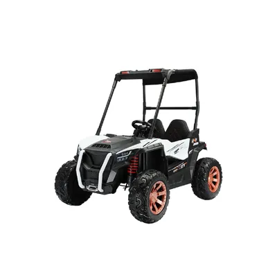 Image de 2 places 12V Enfants Voiture tout terrain UTV LED Light App Control Buggy Blanc