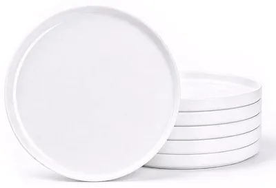 Dinerbordenset 6‑tlg., 26,67 cm, rund, weißes Opalglas, mikrowellengeeignet