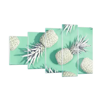 Produktbild von Bilder auf glas - Ananas Obst Saft - 100x60cm - Glasbilder - Wandbilder - Kunstdruck - zum Aufhängen bereit - Wanddekoration aus Glas - Glas Bilder - Wandbild auf Glas - 5 Teile - GEG100x60-4040