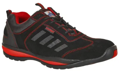 Imagen del producto de Zapatos de seguridad Portwest, clase S1P, suela resistente al calor (HRO), modelo FW33, color rojo, talla 36