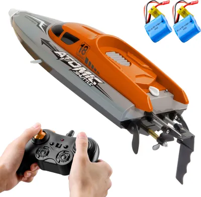 Produktbild von RC-Boot Fernbedienungsboot 30 km / h Hochgeschwindigkeits-IPV7 Wasserdichtes 2,4-GHz-4-Kanal-Rennboot fuer Kinder Erwachsene