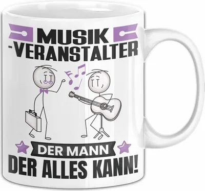Produktbild von Musikveranstalter Tasse Geschenk für Musikveranstalter Der Mann Der Alles Kann Geschenkidee zum Geburtstag (Weiß)