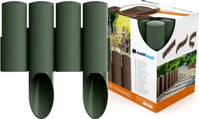 A product shot of garden edging and its packaging.