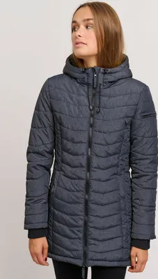Produktbild von OXMO OXNelly Damen Steppmantel Wintermantel Winterjacke gefüttert mit Kapuze