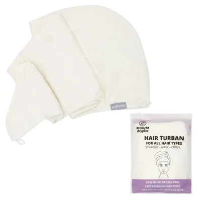 Immagine prodotto di Turban per capelli in microfibra superassorbente con tecnologia DryPlus - Bianco