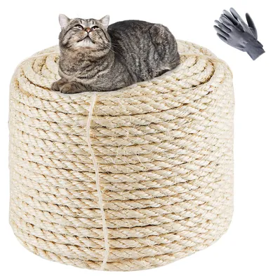 Produktbild von Natürliches Sisaltau - 8mm x 60m für Katzenkratzbäume und DIY-Projekte