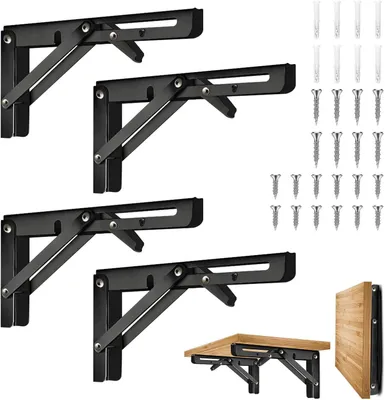Productafbeelding van Wandklapconsoles 4 stuks - Roestvrij Staal voor Planken