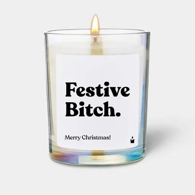 Produktbild von ChattyCandles Festive Bitch, Zylinder, Weiß, Moschus, Canangabaum, 50 h, 1 Stück(e)