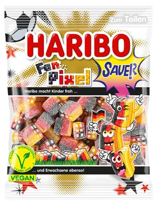 Obrázek produktu pro Haribo Konfekt Fan Pixel lékořice s ovocnou náplní 160g