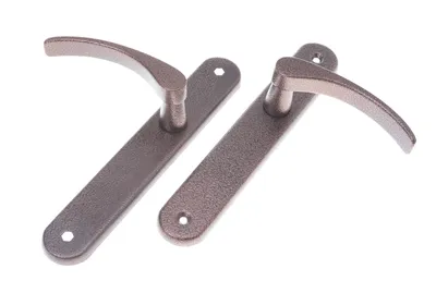 Produktbild von Aqbau® Türdrückerset Langschild Alt kupfer | Türdrücker | Türklinke | Türgriffe | Türbeschlag VL (ohne Schlüsselloch)