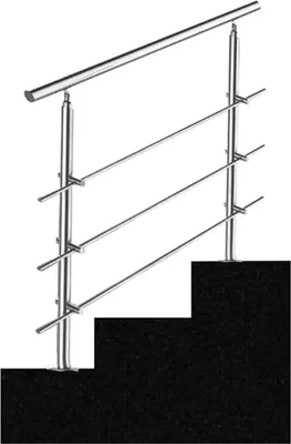 Produktbild von Bettizia Geländer Edelstahl Handlauf Treppengeländer  für Balkon Treppen Innen und Außen 80cm (3 Querstreben)