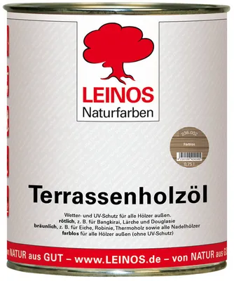 Produktbild von LEINOS Terrassenholzöl Farblos 0,75 l – Terrassenöl, auch Bangkirai, außen