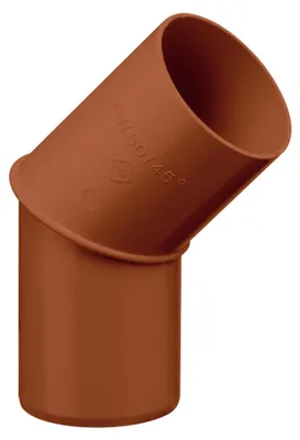 Produktbild von INEFA Fallrohrbogen 45 Grad, DN100 / 100mm, Braun – PVC Regenrohrbogen für die Dachrinne am Gartenhaus oder Pavillon als passgenaues Zubehör zur Dachentwässerung aus Kunststoff