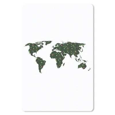 Produktbild von MuchoWow® Mauspad Mousepad Weltkarte - Pflanzen - Tropisch 40x60 cm - Mousepads - Maus Mat - Pad - Mausunterlage - Schreibtisch Accesoire