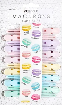 Produktbild von Efalock Abteilclips Combi Macarons Pastell 12 Stück