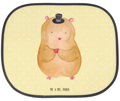 Produktbild von Mr. & Mrs. Panda Sonnenschutz Auto Hamster Hut - Gelb Pastell - Geschenk, Sonnenblende, Zauberer, Zylinder, pkw, Autoscheiben, autofenster, Seitenscheibe, Magier