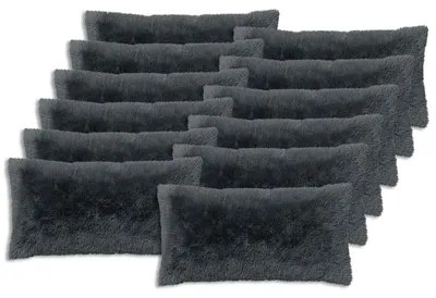 Obrázok produktu pre vidaXL Poťahy na vankúše, 12 kusov, HEERLEN, antracitová farba, 40 x 80 cm, materiál: flísová tkanina