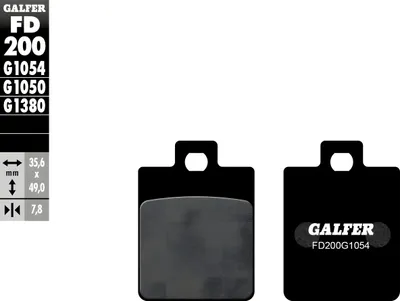 Produktbild von Bremsbeläge Set Galfer 2x FD200G1054 & 1x FD343G1054 Semi-Metall vorne & hinten für Piaggio MP3 250 ccm