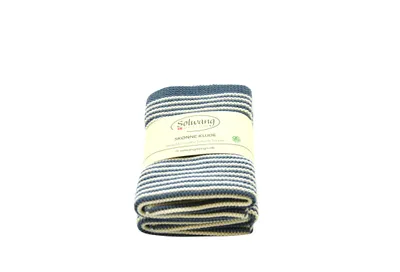 Produktbild von Solwang Wischtücher mit Streifen Antik Dunkelblau / Natur 2er Set Tücher
