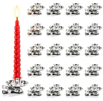 20er Set Weihnachtsbaum-Kerzenhalter-Clips aus Metall