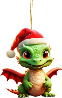 Produktbild von Weihnachts-Drachen-Anhänger, Cartoon-Drachenbaby, Acryl, hängendes Ornament, langlebig für festliche Baumdekoration C