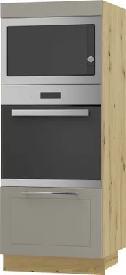 Immagine prodotto di Mobile forno KVANTUM a estrazione parziale 60cm corpo e frontale colore selezionabile (Q-D5AM/60/154),beige opaco,rovere artigianale