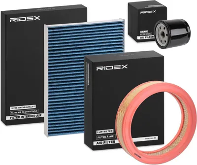Produktbild von RIDEX Filterset Inspektionspaket Filtersatz für VW GOLF III (1H1) Polo Schrägheck (6N1) Lupo (6X1, 6E1) POLO (6N2) für SKODA Octavia I Combi (1U5)