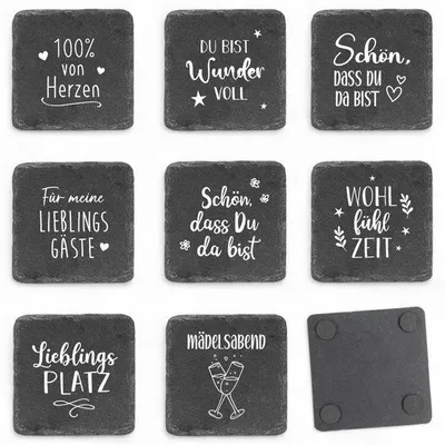 Image de Sous-verres antidérapants décoratifs 9,5 x 9,5 cm pour la table