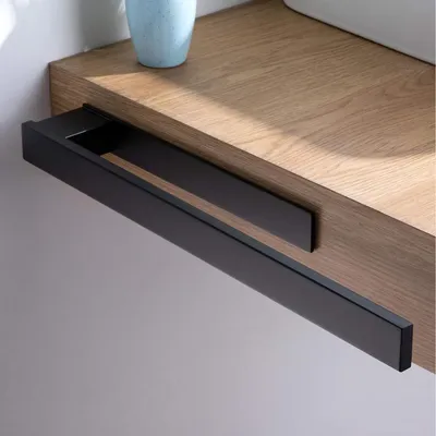 Productafbeelding van Handdoekhouder zonder boren, zelfklevend, roestvrij staal, 39 cm, zwart