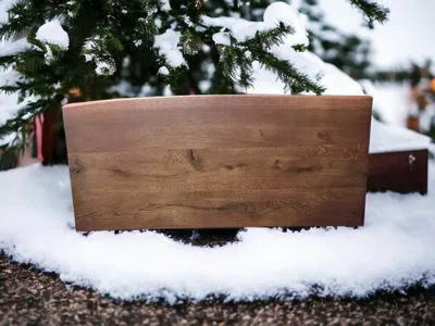 Produktbild von Waschtisch Platte 80 cm Holzplatte massiv Holz Aufsatzbecken Naturkante Teak Waschbeckenplatte Neu