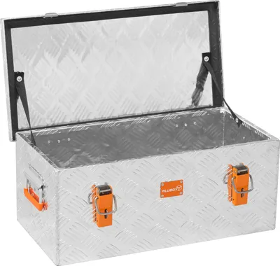 Produktbild von Extra leichte ALUBOX Riffelblechbox Transportkiste 1,5mm Alu Stärke - 4,8kg 45 Liter - Werkzeug Transportbox - Baustellen Box - 45 Liter