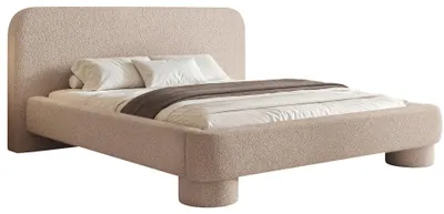 Produktbild von Selsey Fredo - Polsterbett mit Bettkasten, Bouclé Beige, 140x200 cm