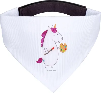 Produktbild von Mr. & Mrs. Panda Dreieckstuch Einhorn Künstler - Weiß - Geschenk, Pinsel, Zeichnen, Bandana, Schal Für Hunde, Halstuch, Welt, Hund, Unicorn
