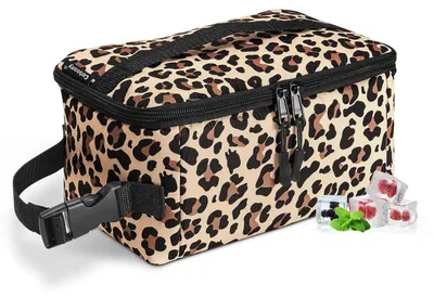 Immagine prodotto di Piccola borsa frigo con motivo leopardo, ideale per il lavoro, la scuola e i viaggi