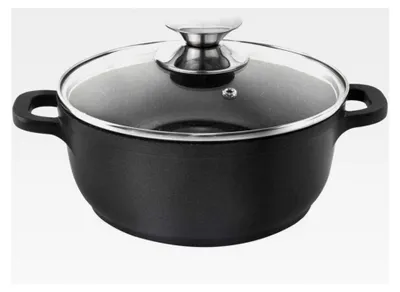 Produktbild von Aluguss Kochtopf mit Glasdeckel GRANIT 16 cm | 1,4 l Gas Induktion