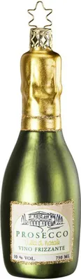 Produktbild von Christbaumschmuck Glas Prosecco Flasche 12,5cm grün