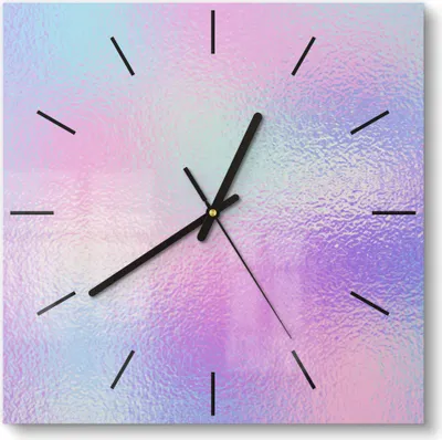 Produktbild von DEQORI Glasuhr 30x30 cm Modern 'Milchglas vor Pastell' Wanduhr Glas Uhr Design leise