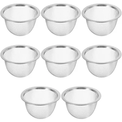 Imagen del producto de Filtro de malla para infusiones, 7 cm, paquete de 8 unidades, acero inoxidable, para té y sopas