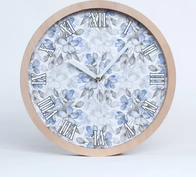 Produktbild von Holzuhr 25fi cm wanduhr - weiße Spitzen - zarte Blüten