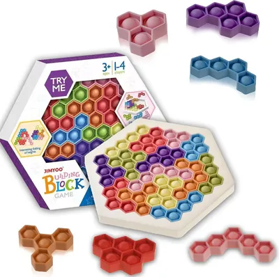 Produktbild von Pop It Antistress Bubble Fidget Push Zappelblöcke Puzzle Sechseck weiß