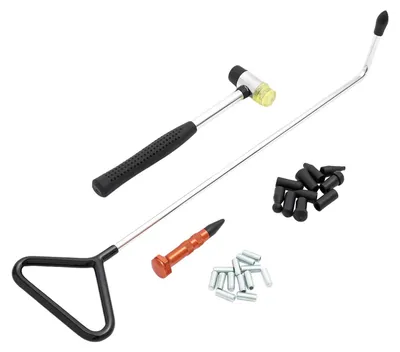 Produktbild von Dellenreparaturwerkzeugset, 12 Ziehknöpfe, vielseitige Metalloberflächenkompatibilität, schwarz