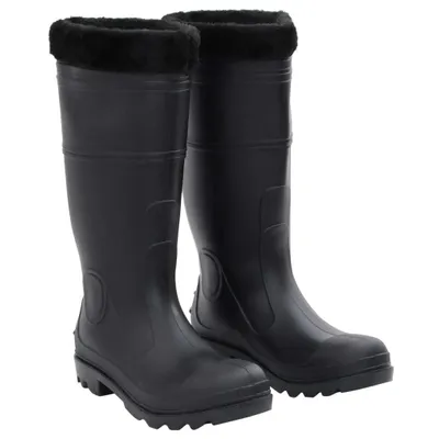 Zdjęcie produktu dla vidaXL Buty gumowe z wyjmowaną podszewką Czarne Rozmiar 41 PVC
