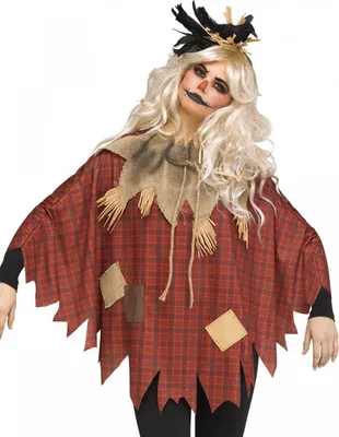 Produktbild von Scary Crow Vogelscheuche Poncho One Size für die Halloween Nacht