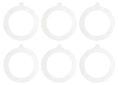 6 Silikondichtungen für Gläser, leckfrei, 73x95x2,2 mm, weiß