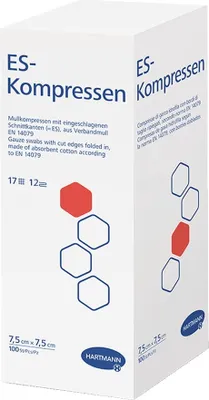 Immagine prodotto di Compresse ES 7,5 x 7,5 cm, non sterili, 12 strati (100 pezzi)