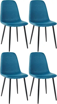 Produktbild von 4er Set Esszimmerstühle Napier Stoff blau