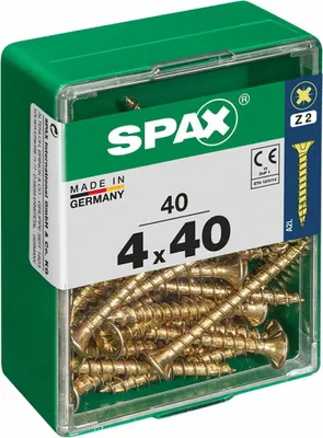 Image de Boîte 40 Unités. Vis A Bois Spax Cab. Plat Yellox 4,0x40mm Spax