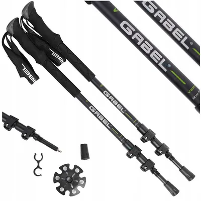 Zdjęcie produktu dla Lekkie teleskopowe kije trekkingowe Gabel Vertigo Lite F.L. wykonane z aluminium 7050, 3-sekcyjne, regulowane od 65 do 141 cm