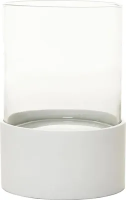 Produktbild von VIVANNO Windlicht Fiberglas CANDIRA Rund, Weiß matt - 19,50x27,80 cm