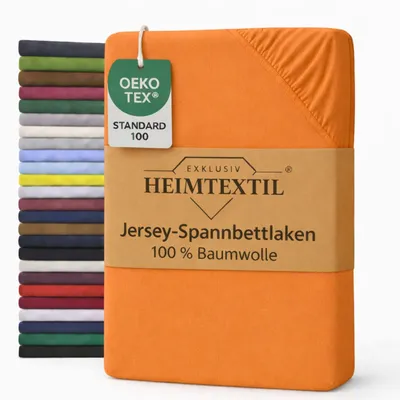 Produktbild von EXKLUSIV HEIMTEXTIL Jersey Spannbettlaken 160 x 200 cm Terrakotta 100% Baumwolle   Bed-Sheet Bettlaken Spannbetttuch